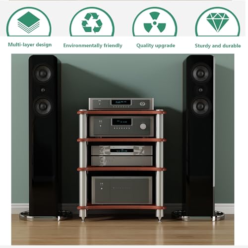 Kompaktowy stojak multimedialny AV z półką do przechowywania stereo i odtwarzacza płyt muzycznych, konsola do gier, nizer, narożna jednostka centrum rozrywki, do małych przestrzeni