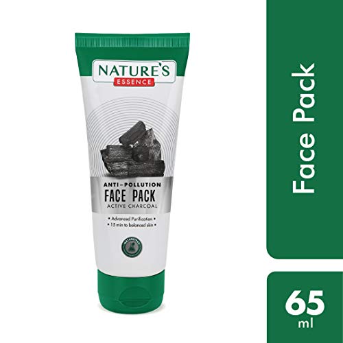 Image of Nature's Essence Active Charcoal Anti Pollution Face Pack, 65 ml + anti-pollution gel face wash Active Charcoal, 65 ml