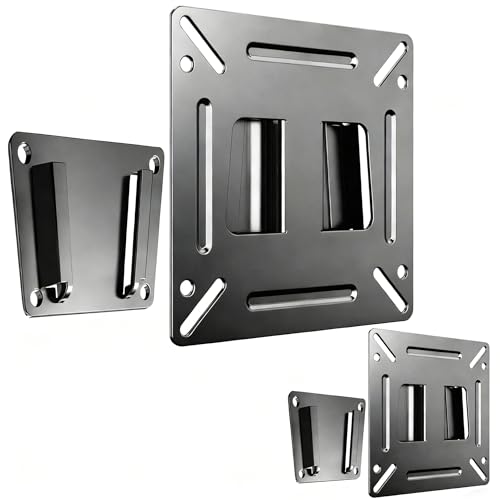 Nuyoah 2 Pack Monitor Wall Mount for 14”-27” TVs LED LCD Flat Screen, Small TV Mount for Computer Monitors, RV TV Mount Camper Fixed Low Profile with 100x100 VESA Mount, Hold up 33lbs