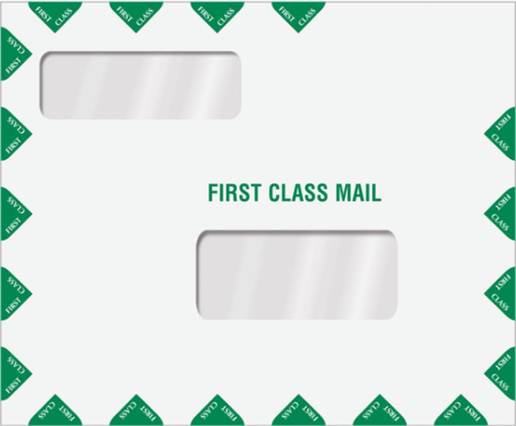 EGP Double Window Document Mailing Envelope, Landscape, Moisture Seal, Quantity 100