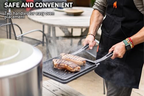 Image of Solo Stove Pi Cast Iron 3-Piece Cookware Set | Incl. Round Skillet (30,5 cm), Reversible Grill /Griddle (29,2 x 33 cm), 2 Removable Handles, Bamboo /Stainless Steel Base for Protection