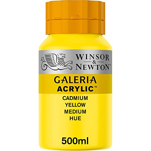 Winsor & Newton Galería - Pintura Acrílica , 500 ml, Amarillo (Cadmium Yellow Medium Hue)