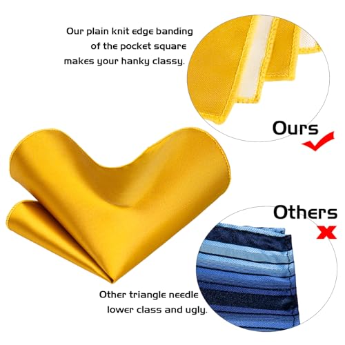 Image of 5PCS Mens Silk Tie, Pocket Square, Cufflinks, Drilled Tie Ring and Lapel Pin Set for Wedding Groom Party