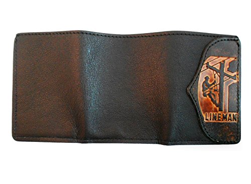 Mens Handcrafted Leather Trifold Wallet Lineman2