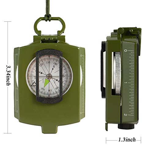 Brújula militar multifuncional lente táctico impermeable miniatura 2