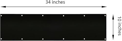 Miniatura 2 de GALOFAY Placa de puerta de 10 x 34 pulgadas, protector de placas decorativas de acrílico negro mate para puertas delanteras de 36 pulgadas, grosor