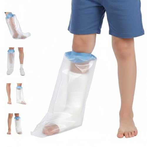 COMNICO Duschschutz Fuß Wasserdichter Duschtasche für Verbandschutz und Gipsschutz Dichter Abdichtung Wiederverwendbare Duschverband Wundduschen für Bein, Fuß, Knöchel Wunde