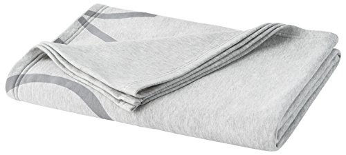 Calvin Klein Home Modern Cotton Cropped Logo Throw, Grey