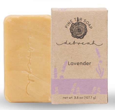 Debreah Lavender Pine Tar Bar Soap For Men And Women, Handmade, Vegan, Hot Process, Face And Body Soap, Lavender Smell #TOP17
