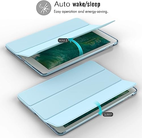 Image of MOCA Compatible Smart flip Cover case for Apple iPad 9.7 inch 2017 2018 iPad 5th 6th Generation A1893 A1954 A1822 A1823 Smart case Cover (Aqua Blue)