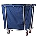 GJX Wäschesortierer Medizinische Wagen Haushaltsartikel aus Heavy-Duty-Rollwäschekorb Sorter Wagen, Roll Commercial Hotel Trolley Bin mit Abnehmbarer Tasche (Color : Blue)