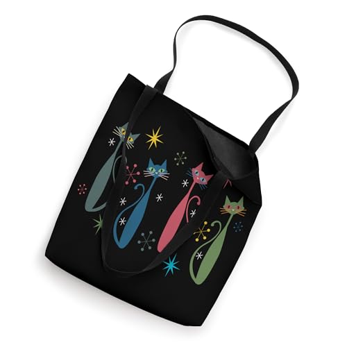 Bolso tote para mujer con diseño retro de gatos, estilo mid century modern miniatura 2