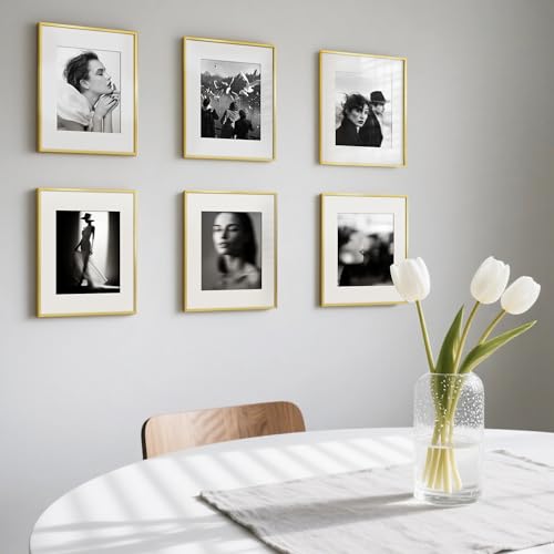 Image of upsimples Aluminum 11x14 Picture Frame Gold, Display Photo 8x10 with Mat or 11 x 14 without Mat, Wall Hanging Metal Poster Frame with Acrylic Cover, 1 Pack