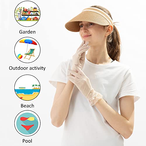 Visera de verano para mujer, sombrero de paja miniatura 7