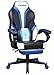 IntimaTe WM Heart Silla Gaming, Silla Gamer Ergonómica, Silla con Pedales Plegables,Silla de Oficina con cojín vibratorio, Soporte Lumbar para Masaje, Respaldo Alto, Reposabrazos Ajustables (Azul)