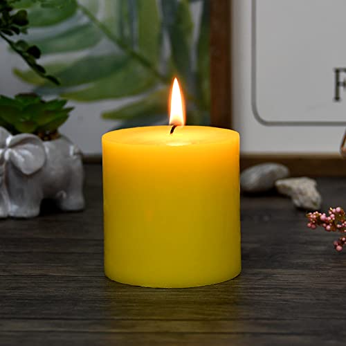 Zest Candle Pillar Candle, 3 By 3-Inch, Yellow #TOP2