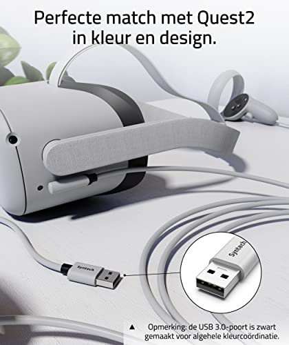 Syntech 6 meter link-kabel compatibel met Quest2 en PC/Steam VR-accessoires, high-speed pc-gegevensoverdracht, USB 3.0 naar USB C-kabel voor VR-headset en gaming-pc - Afbeelding 4