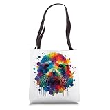 Colorful Splash Art Hawaiian Monk Seal Seals Tote Bag