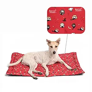 Harry Potter X Mutt of Course - Friends of Harry Potter Dog Mat - (Red) | Super Soft, Cosy, Fluffy, and Light Weight Mats for Dogs | Waterproof Base and Foldable Pet Mat | Hand Washable (XL)