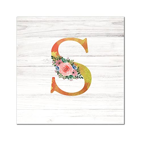 Initiales en bois aquarelle lettre S cadeau idéal pendaison de crémaillère