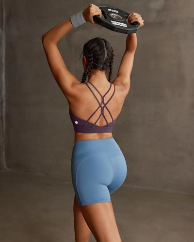 Image of RUNNING GIRL Sports Bras for Women,Strappy Crisscross Back Padded Low Impact Running Sports Bra with Removable Cups