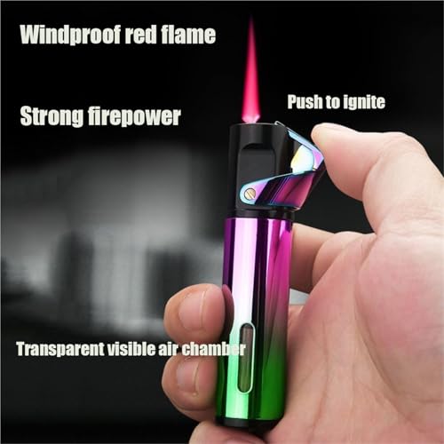 Encendedor de butano recargable con llama ajustable y diseño resistente al viento 4
