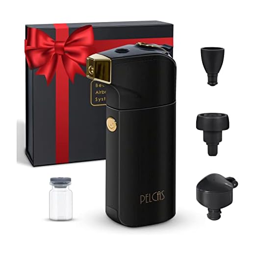 PELCAS Airbrush Makeup Kit, Breeze Makeup Airbrush System, Fair Coverage Cordless Airbrush Foundation Machine, Airbrush Compressor Set for Face at Home SPA(Black)