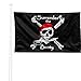 KliKil Drapeau Piratas Booty Grande - 1 drapeau de Pirate Foulard rouge pour Balcon, drapeau Pirates Surrender The Booty pour extérieur et pour animaux de compagnie, Pirate Flag - 90 x 150 cm