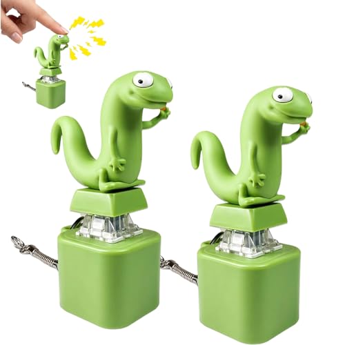 OhebEsx Lizard Button 2 Stück Eidechse Tastatur Anhänger Keyboard Fidget Toy für Anxiety Relief Schlüsselanhänger Tastatur mit Eidechse Spielzeug Design Lizards Keycha