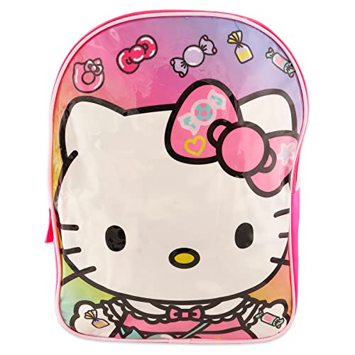 Mochila Hello Kitty para meninas – Pacote de materiais escolares Hello Kitty com 38 cm Hello Kitty S