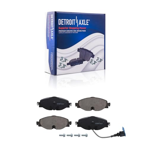 Image of Detroit Axle - Brake Pads for Volkswagen Golf Alltrack Sportwagen GTI, Front and Rear Ceramic Brake Pads w /Hardware Replacement