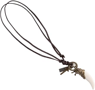 [CHILDWEET] メンズ レディース ネックレス 狼牙デザイン パンクスタイル セーターチェーン 長さ9.8インチ ファッションジュエリー パーティーやナイトクラブに最適