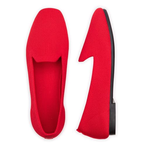 Image of Frank Mully Women's Loafer Flats Square Toe Comfortable Office Work Shoes, Cute Penny Loafer Slip On Walking Driving Shoes