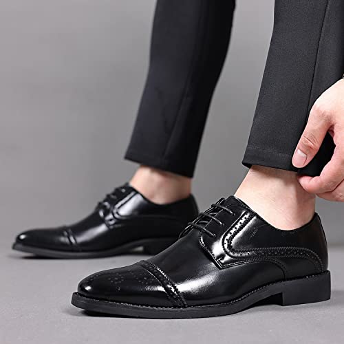 Men's Formal Shoes Lace Up Oxfords Non-Slip Brogues Derbys Comfortable Business Wedding Shoes2