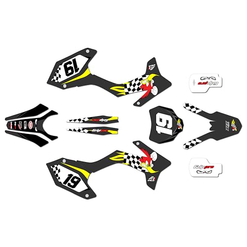 Kalair GFX Graphics Kit for Apollo RXF Freeride 150 190 (All Years) Pecker Series Smoke 16 Mil - On/Off the Road - Dirt Pit Bike Motorcycle Sticker, Dirtbike Racing Decal Motocross no-Plastics