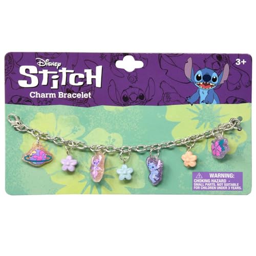 Stitch Bracelet | Stitch Disney Charm Bracelet | Stitch and Angel Jewelry for Kids & Teens