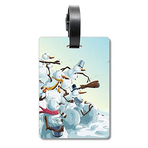 Étiquette valise bonhomme de neige Noël voyage et porte adresse