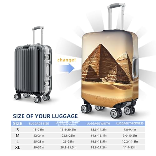 Housse de valise élastique noire L Motif Pyramide - 3