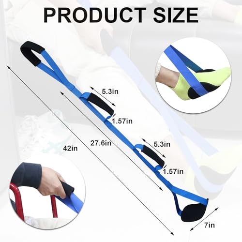 39 inch long leg lifter with padded hand grips and feet loop rigid leg lifter strap after hip replacement leg lifters getting legs in and out of bedcarwheelchair 1pcs