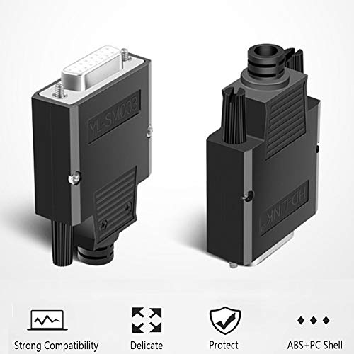 Jienk Db15 Solderless Male Female Rs232 D-Sub Serial Adapters, 16Mm Thinner 15 Pin Port Terminal Solderfree Breakout Board Connector With Case Accessories #TOP1