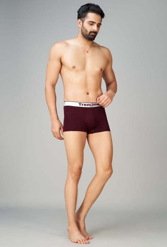 Image of TRENDMALLS Men's Birla Micromodal Regular Fit Solid Men Underwear Trunks with No Marks Waistband