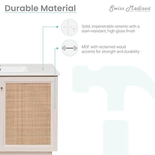 Image of Classe 36 inch Bathroom Vanity in White Oak- Cabinet Bath Sink Cabinet Sink Included