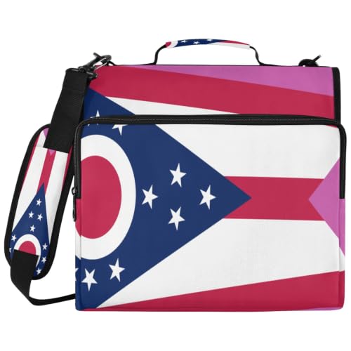 Ordinateur portable de 14 pouces protégé de l'eau avec ce sac zippé 3 anneaux drapeau Ohio