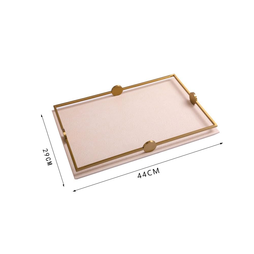 Vassoio da colazione in pelle bianca, elegante vassoio da portata per tavolo da pranzo o portico, per frutta, snack e decorazione della stanza modello - Design elegante e funzionale
