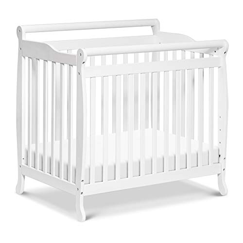 DaVinci Emily 2-in-1 Convertible Mini Crib and Twin Bed in White, Greenguard Gold Certified