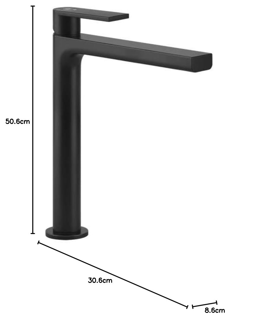 Gessi Emporio Via Manzoni ßKO Mitigeur monocommande de lavabo, version haute, sans garniture découlement, saillie 212 mm, 38610299, 38610299, Colorazione: nero