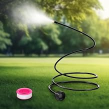 60 Inch Hose Mister for Outside Patio, Flexible Standing Mister Portable Garden Misters for Cooling Outdoor, Hose Misting System for Backyard, Bird Bath, Water Mist PlayingBlack