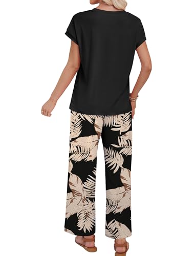 Image of WIHOLL Two Piece Sets for Women Summer Spring Outfits Lounge Sets Beach Vacation Clothes Airport Travel Matching Clothing