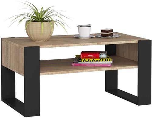 AKORD Table de Salon avec Une étagère DOMI | L92xH45xP53 cm | Tab...