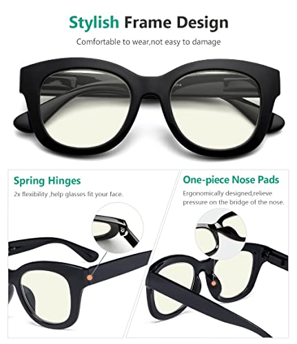 Image of Eyekepper 4 Pack Reading Glasses Oversized Blue Light Filter Glasses Women Readers +1.00